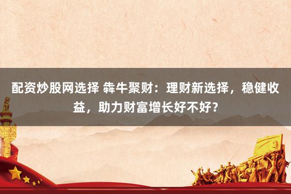 配资炒股网选择 犇牛聚财：理财新选择，稳健收益，助力财富增长好不好？