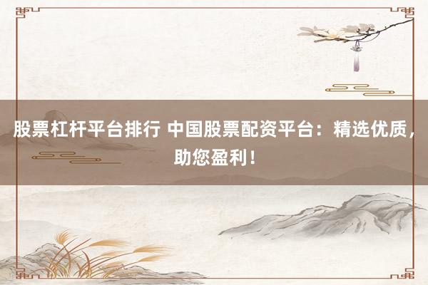 股票杠杆平台排行 中国股票配资平台：精选优质，助您盈利！