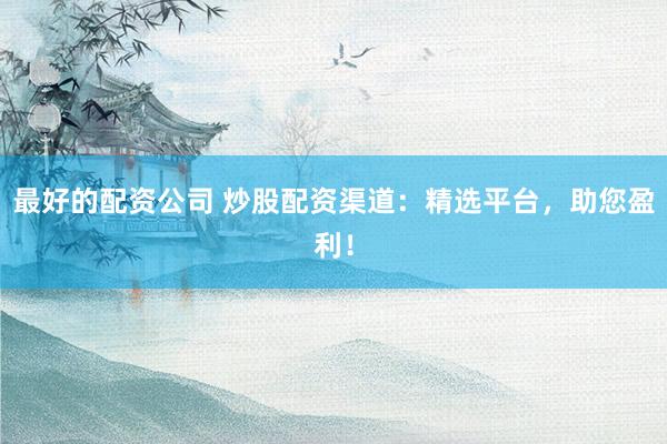 最好的配资公司 炒股配资渠道：精选平台，助您盈利！