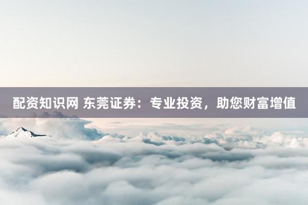 配资知识网 东莞证券：专业投资，助您财富增值