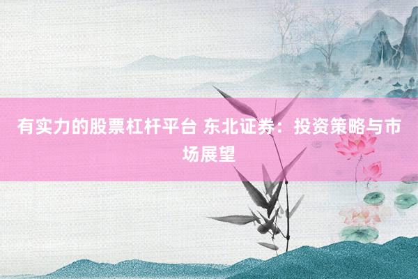 有实力的股票杠杆平台 东北证券：投资策略与市场展望