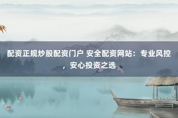 配资正规炒股配资门户 安全配资网站：专业风控，安心投资之选