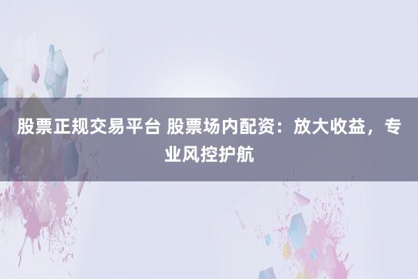 股票正规交易平台 股票场内配资：放大收益，专业风控护航
