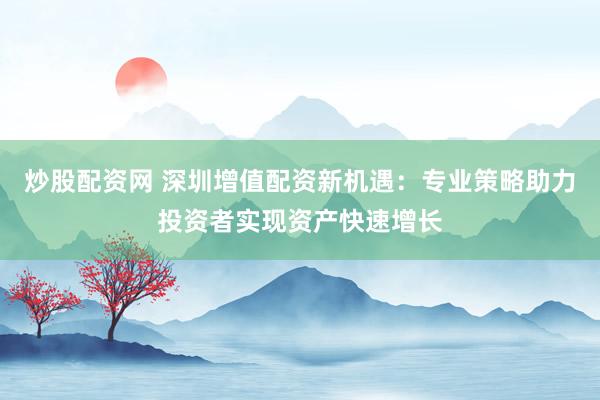 炒股配资网 深圳增值配资新机遇:专业策略助力投资者实现资产快速增长