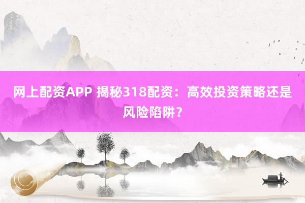 网上配资APP 揭秘318配资:高效投资策略还是风险陷阱?
