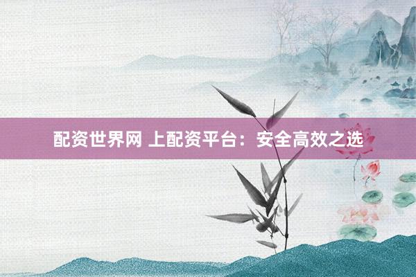 配资世界网 上配资平台：安全高效之选