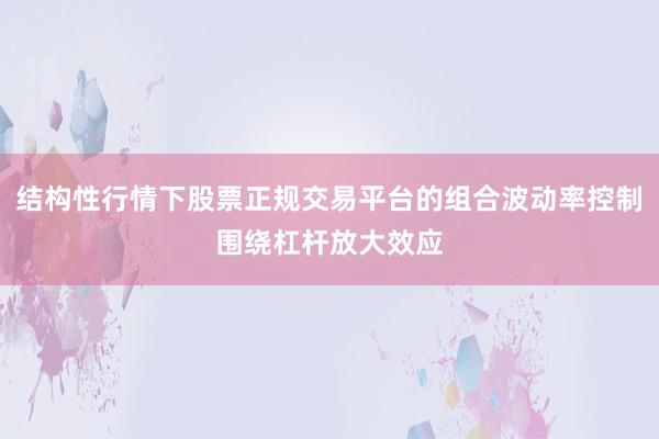 结构性行情下股票正规交易平台的组合波动率控制围绕杠杆放大效应
